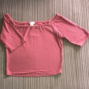 Off the shoulder pink crop top